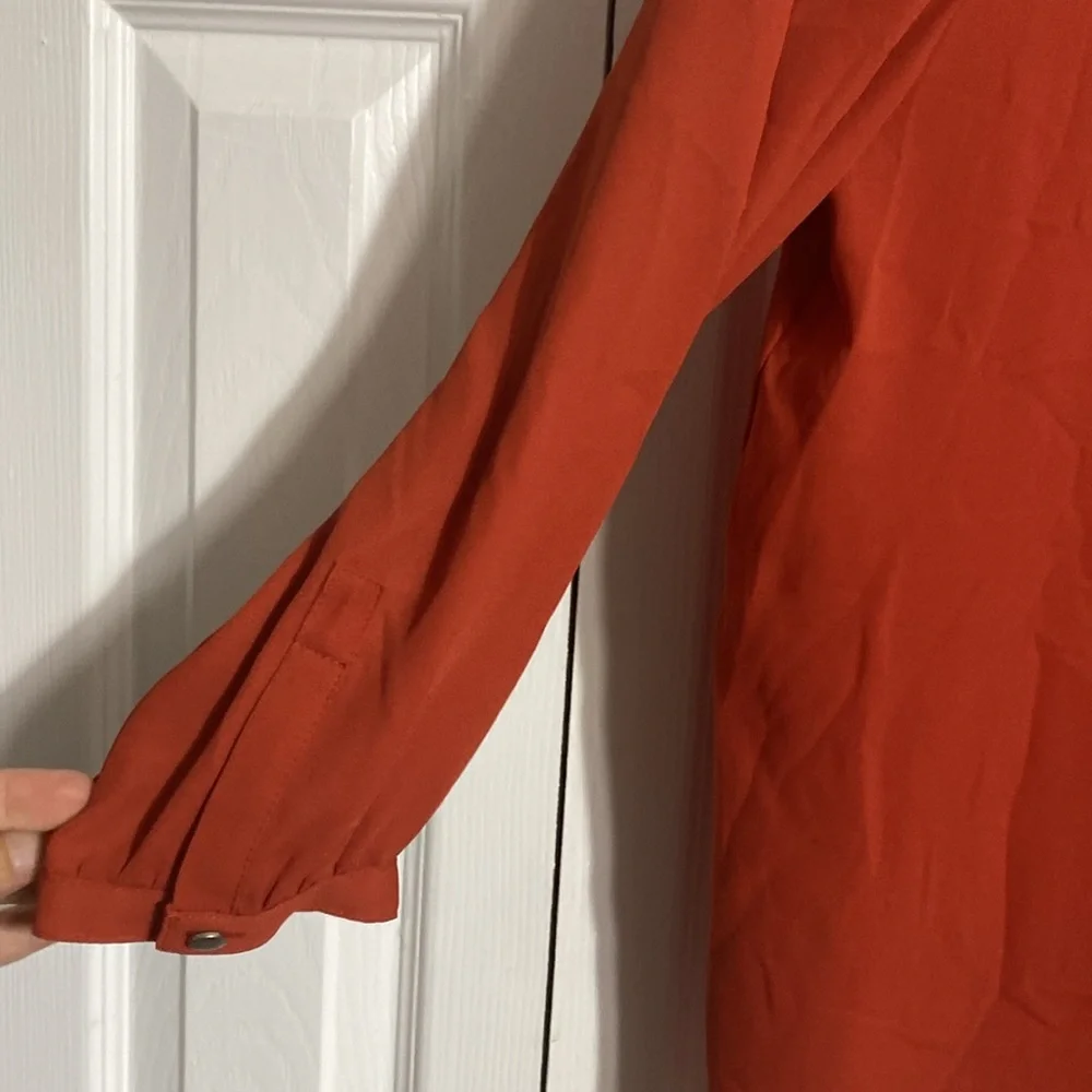 JM Collection lightweight Rust Blouse shirt top size MP - Picture 5 of 11